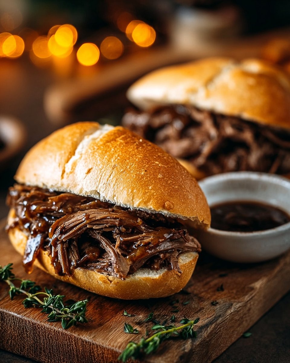 Crockpot French Dip Sandwiches