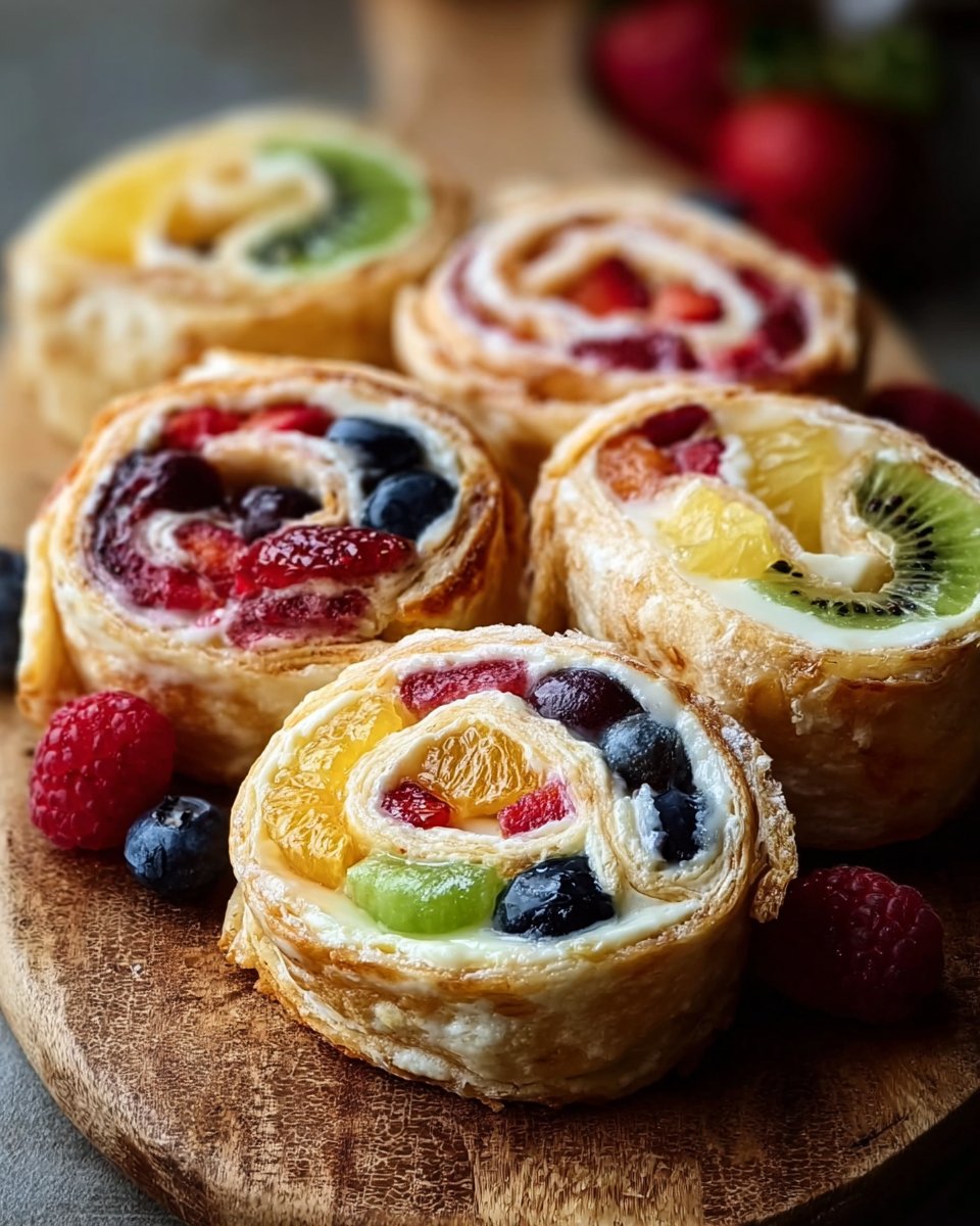 Cheesecake Fruit Salad Roll Ups Recipe