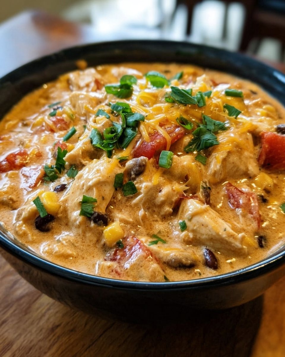 Crockpot Cream Cheese Chicken Chili