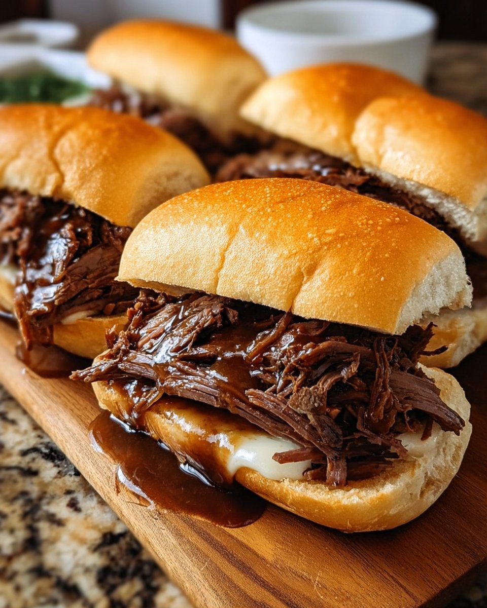 Crockpot French Dip Sandwiches