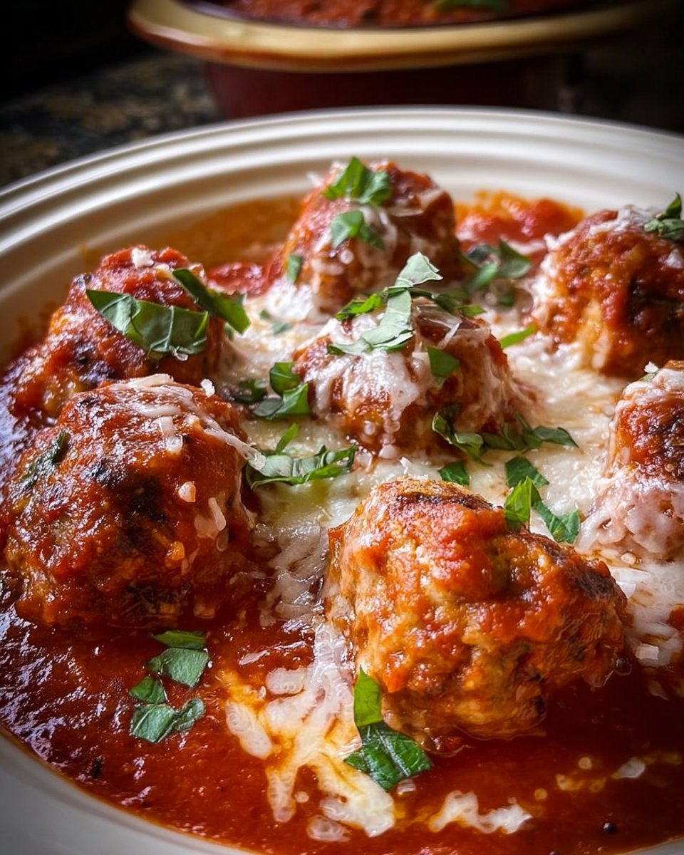 Slow Cooker Chicken Parm Meatballs