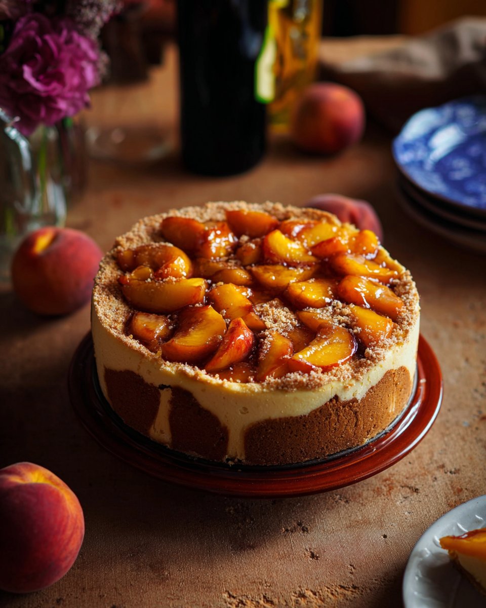 Peach Cobbler Cheesecake