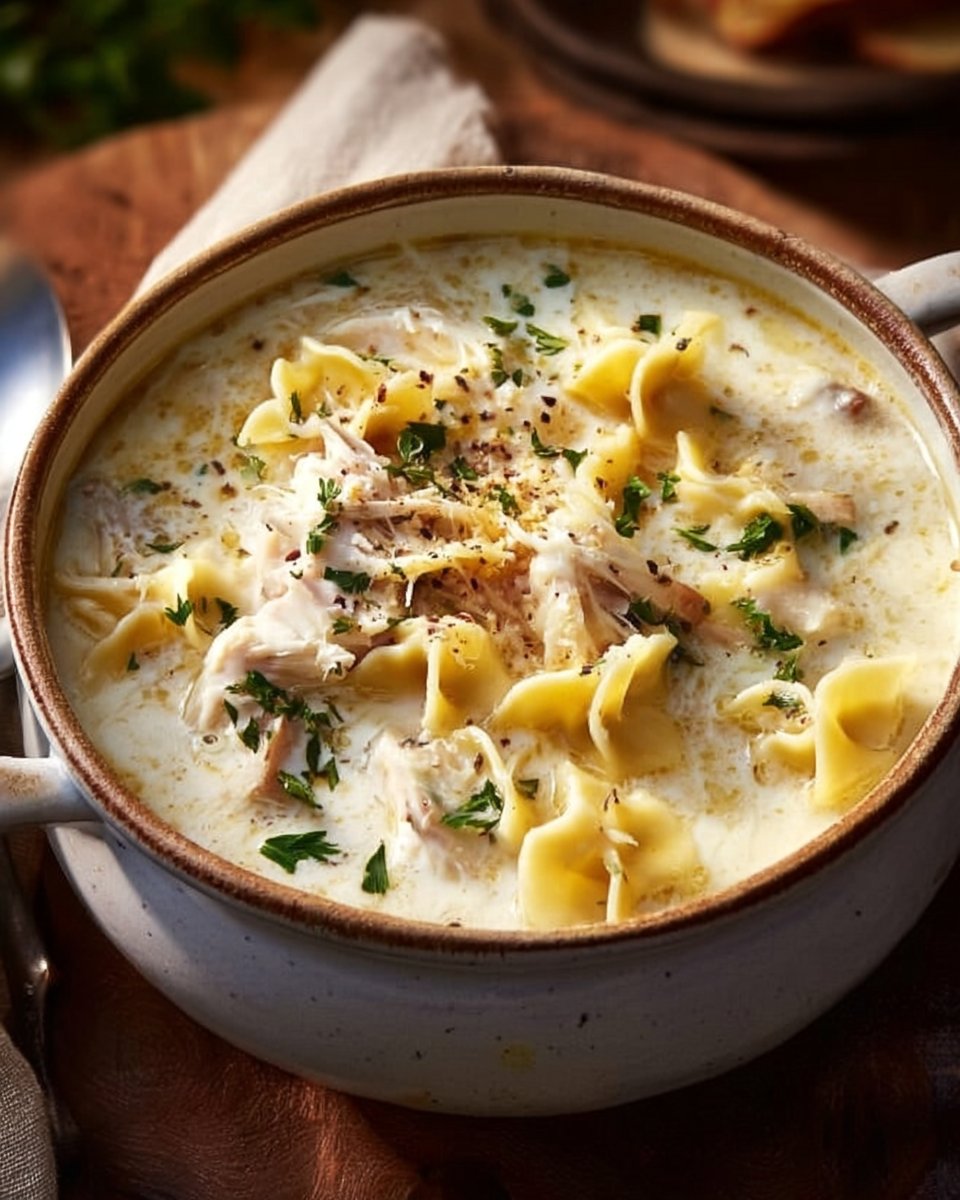 Creamy White Chicken Lasagna Soup
