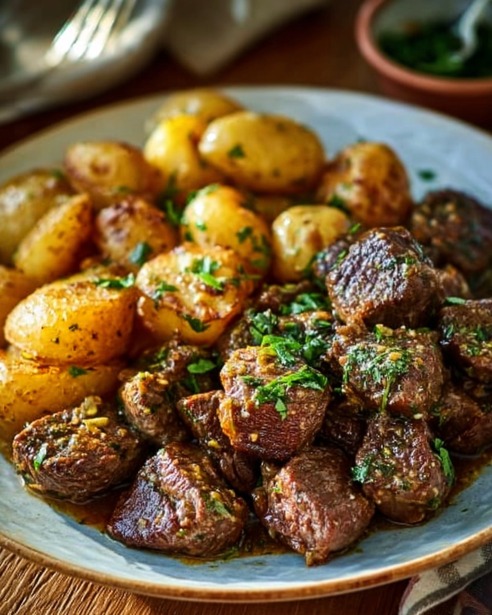 High Protein Slow Cooker Garlic Butter Beef Bites