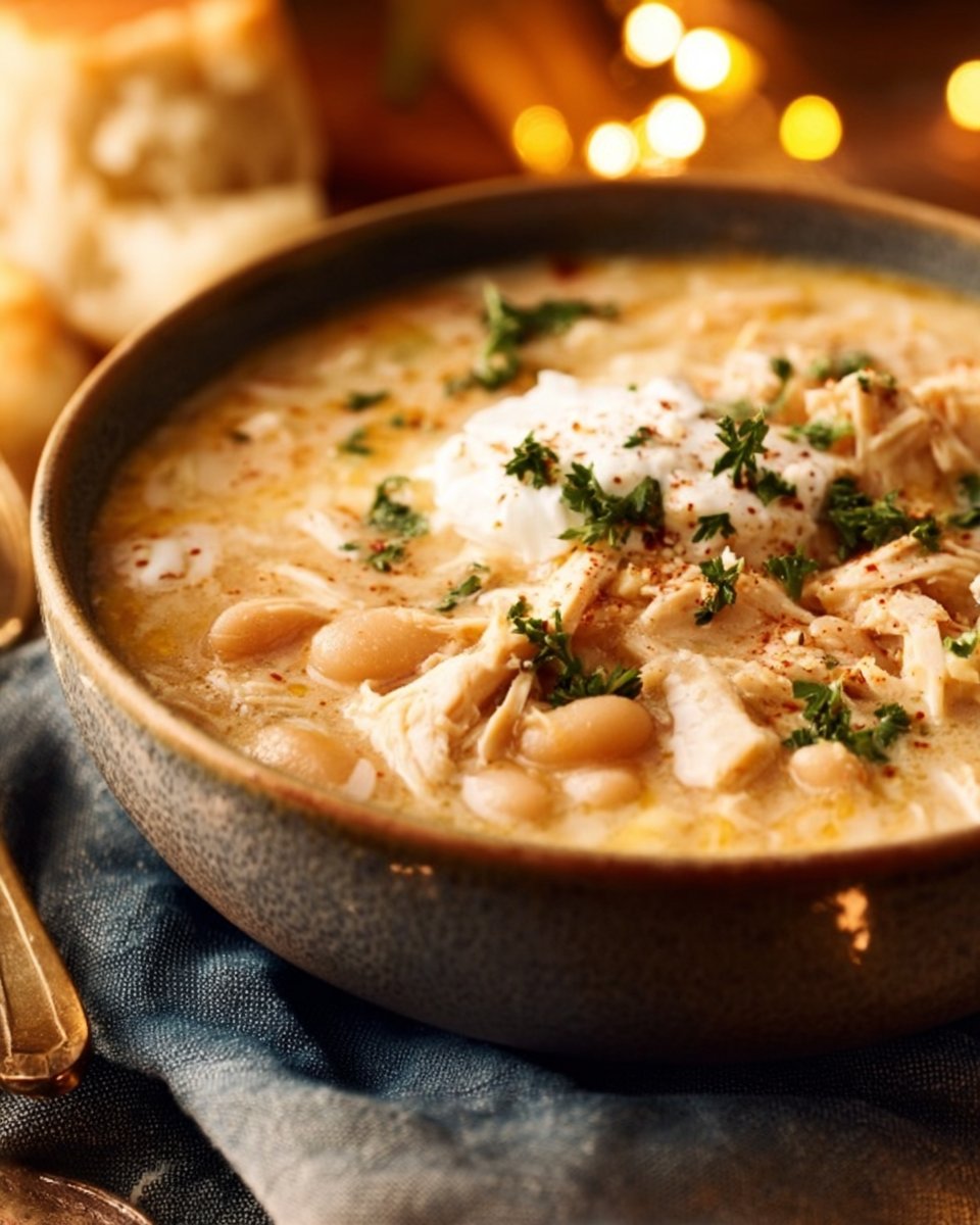 Crockpot Creamy White Chicken Chili