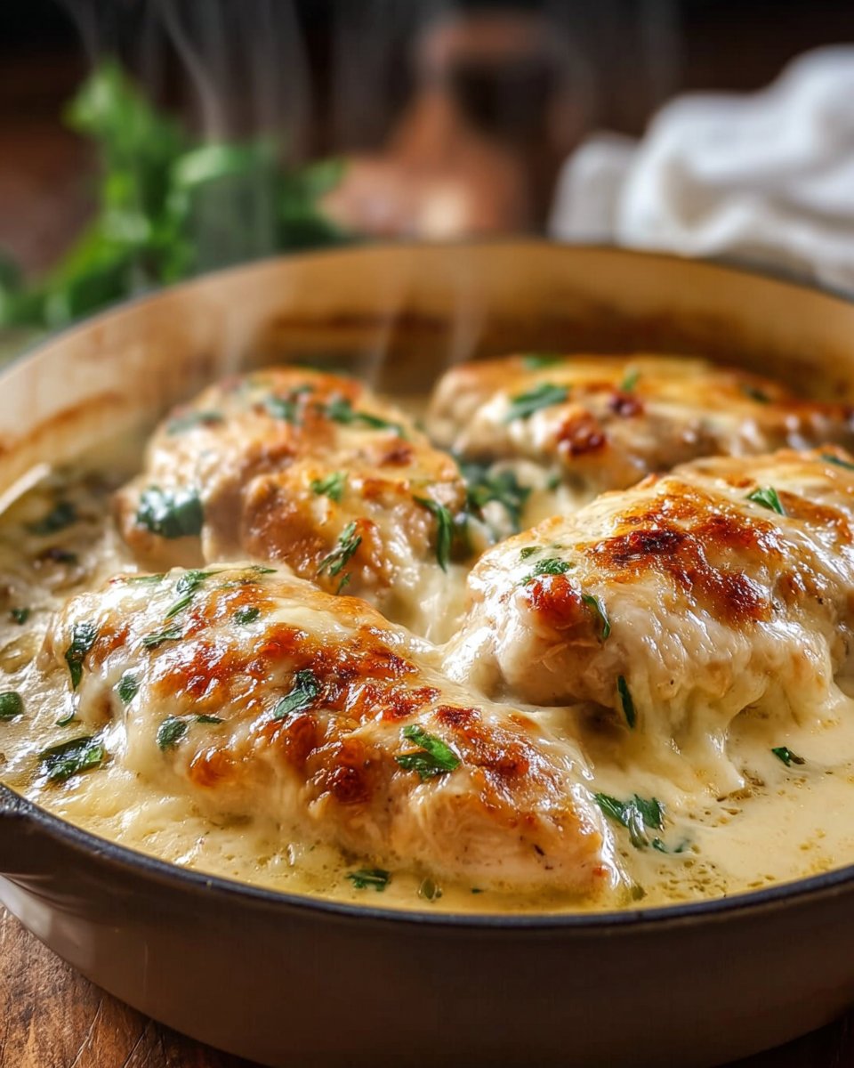 Smothered Cheesy Sour Cream Chicken