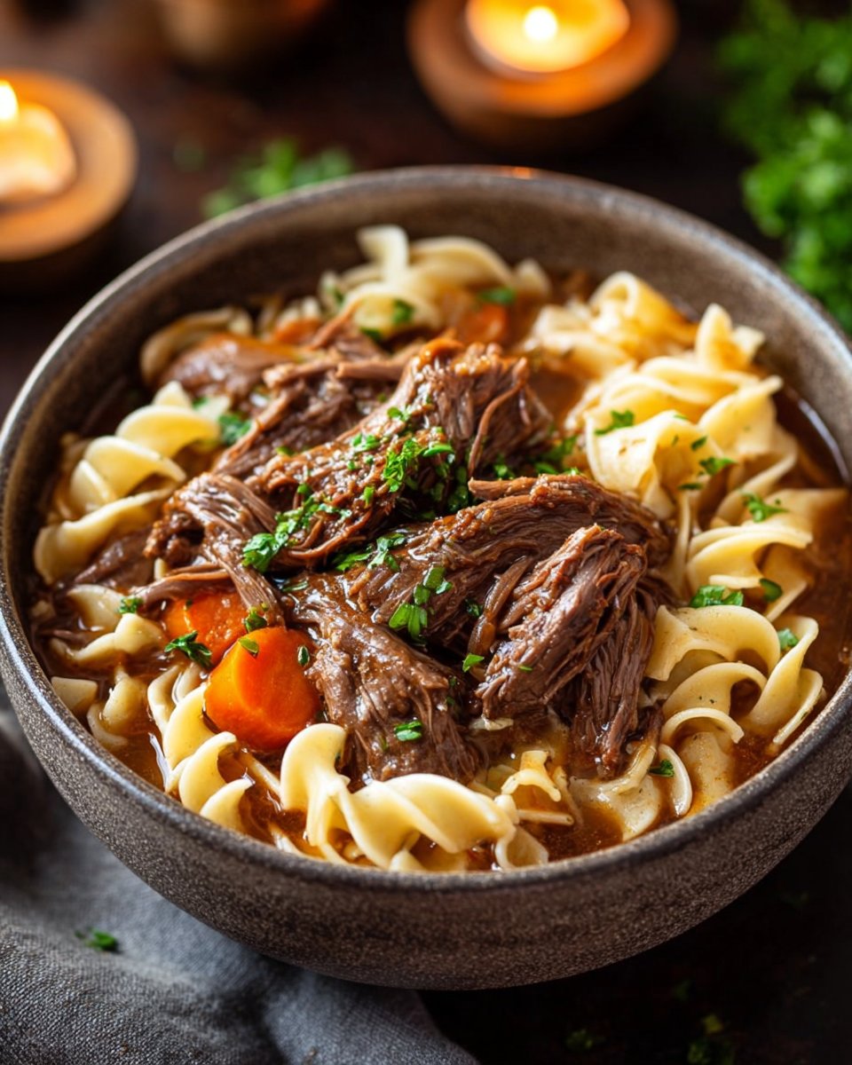 Slow Cooker Beef and Noodles
