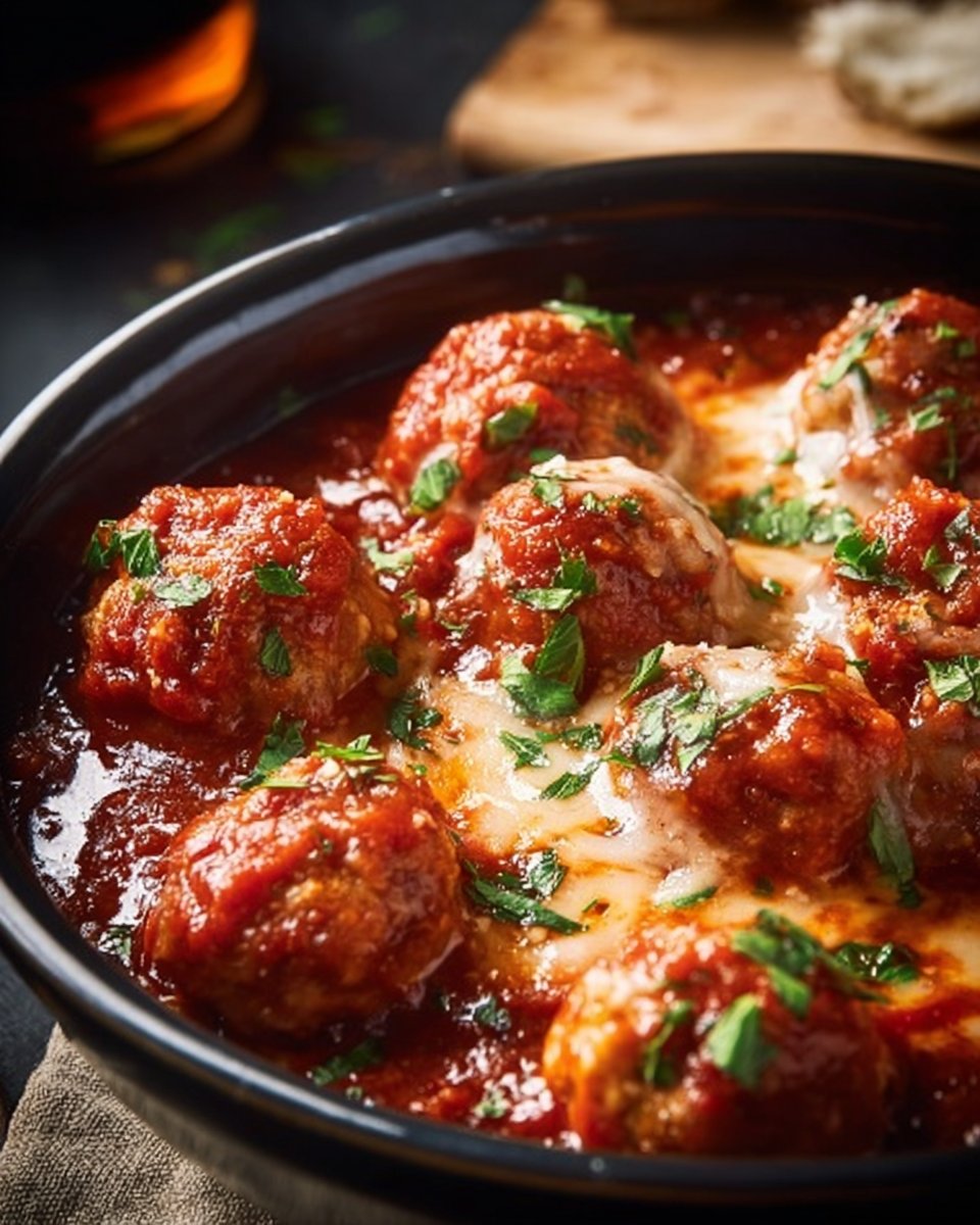 Slow Cooker Chicken Parm Meatballs