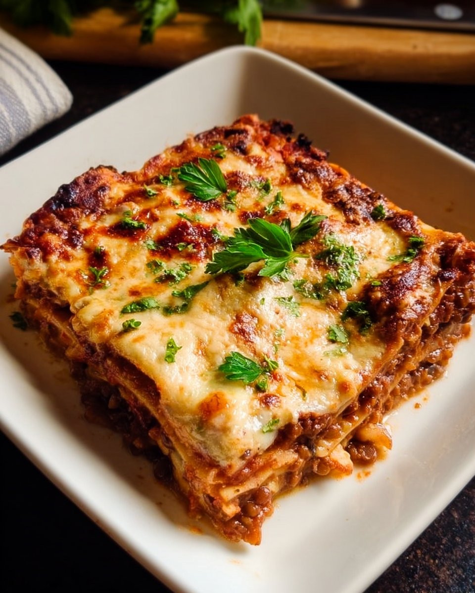 Lentil Ragu Lasagne