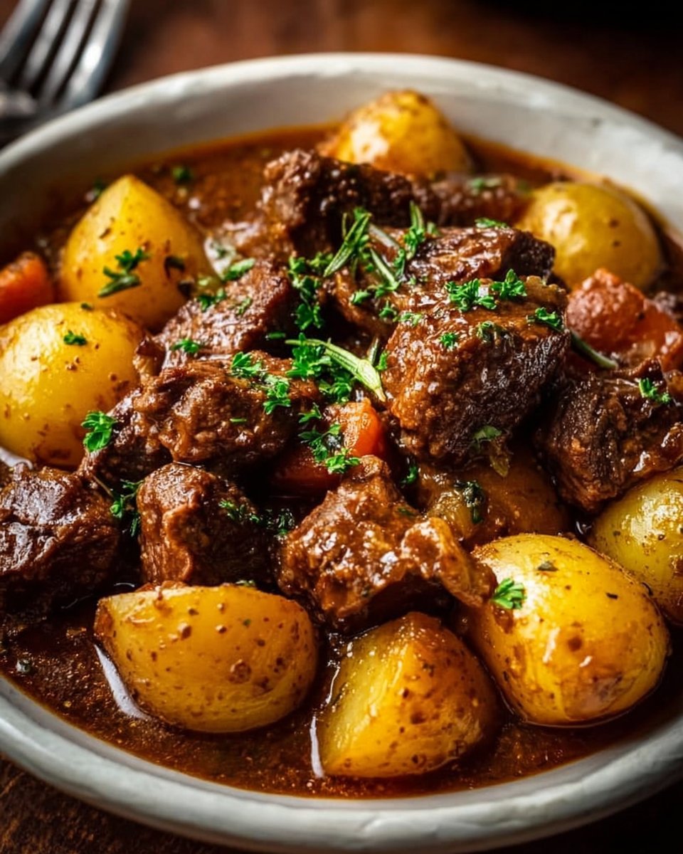 Slow Cooker Beef and Herbed Potatoes