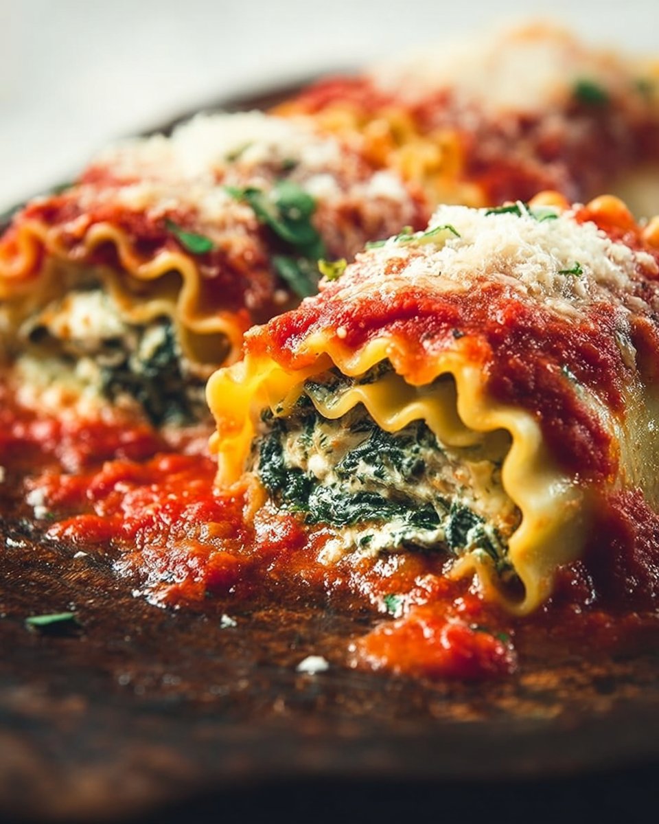 Spinach Lasagna Roll-Ups