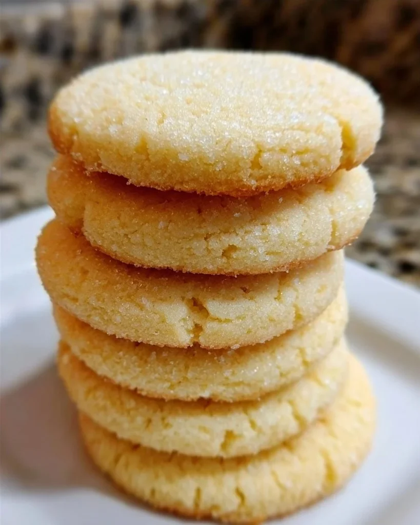 Buttery 3-ingredient shortbread cookies on a plate ready to serve