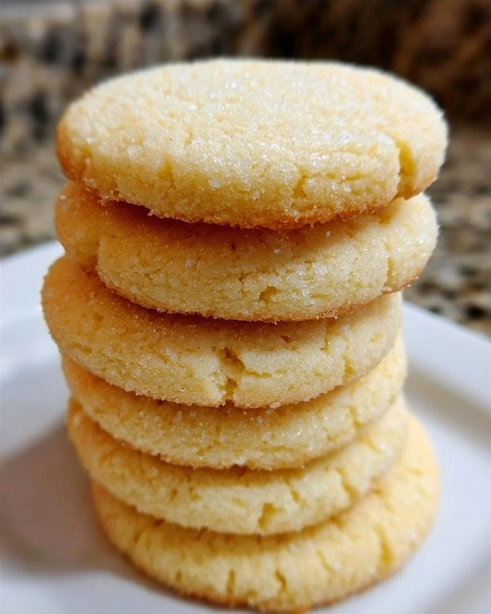 Buttery 3-ingredient shortbread cookies on a plate ready to serve