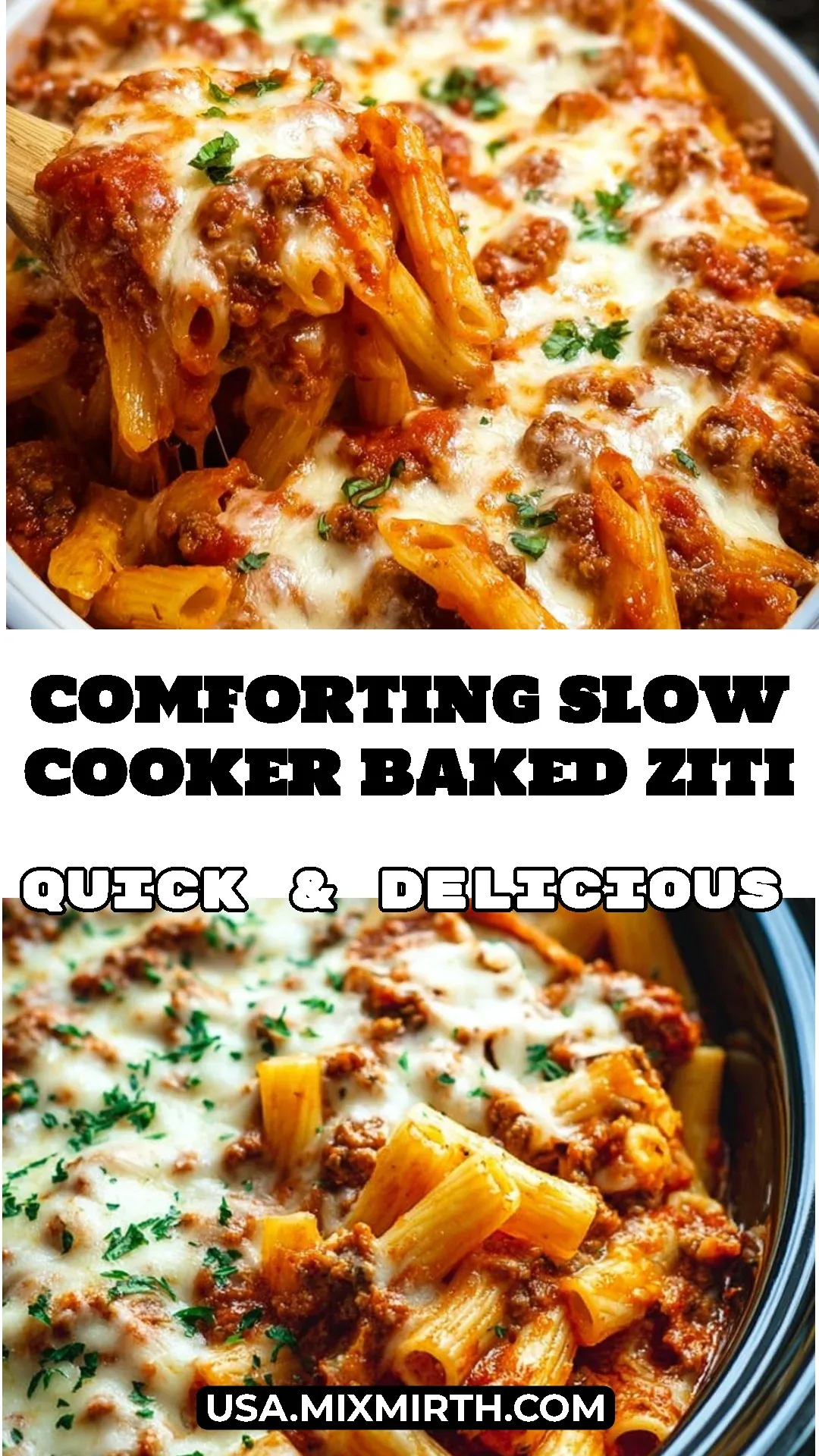 Comforting Slow Cooker Baked Ziti