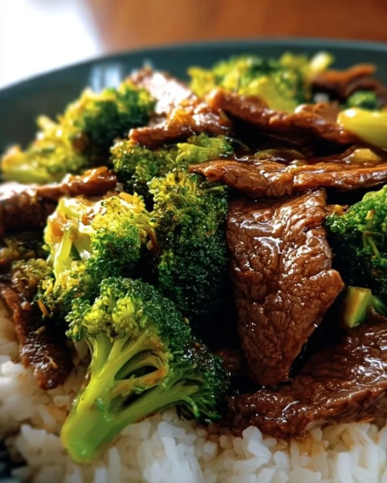 Crock Pot Beef and Broccoli dish served in a bowl with rice and vegetables