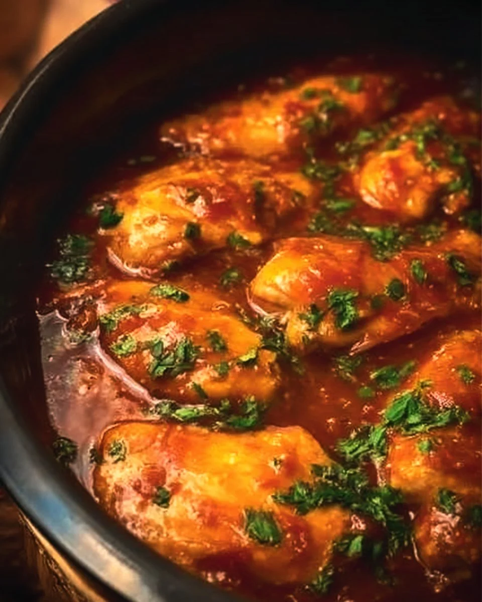 Crock Pot Catalina Chicken served on a plate with rice and vegetables.