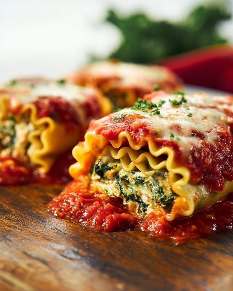Spinach Lasagna Roll-Ups