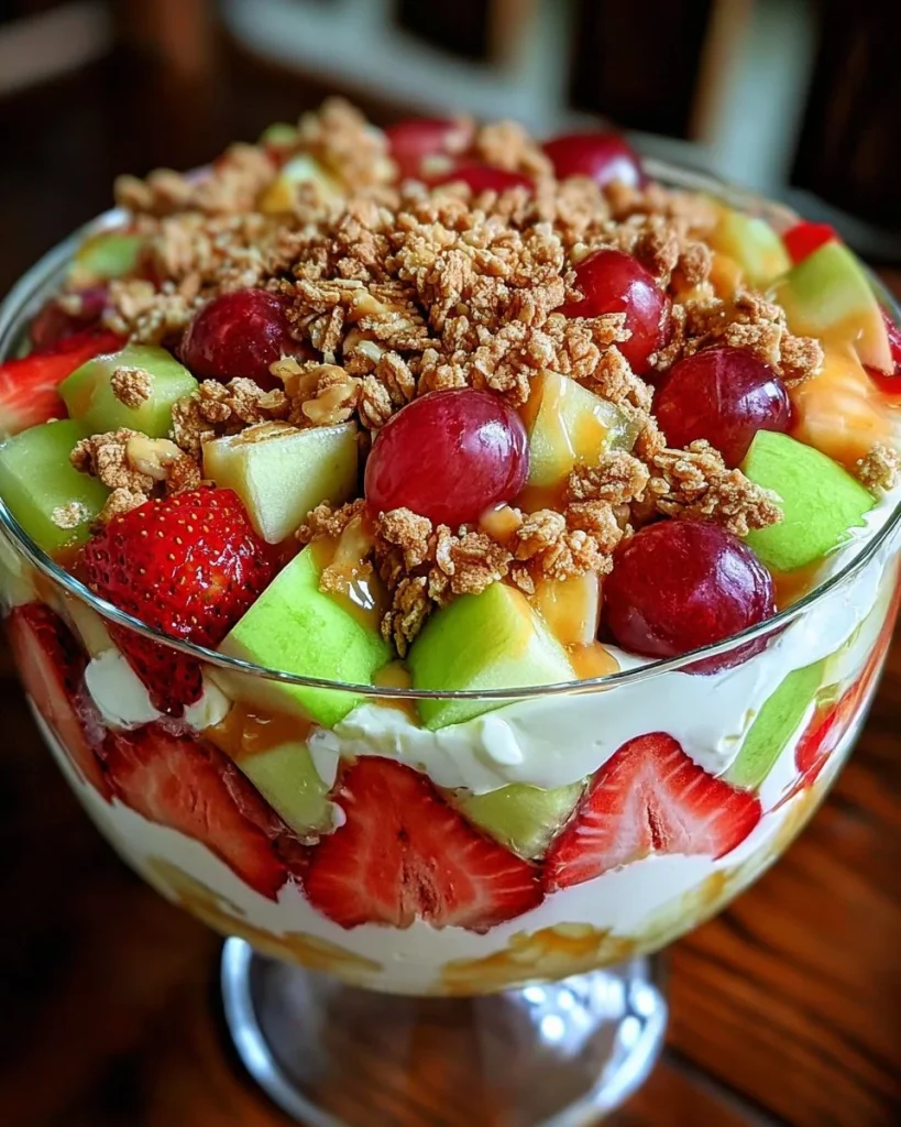 Delicious easy cheesecake fruit salad with fresh fruits and creamy cheesecake dressing