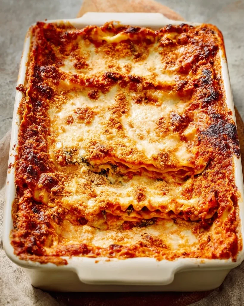 Ina Garten's roasted vegetable lasagna with layers of fresh veggies and cheese