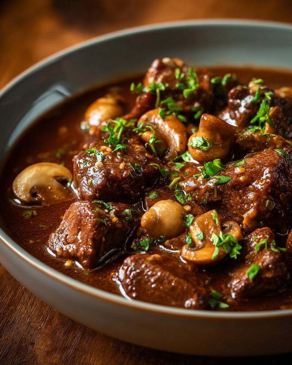 Slow Cooker Beef and Mushroom Stew Recipe