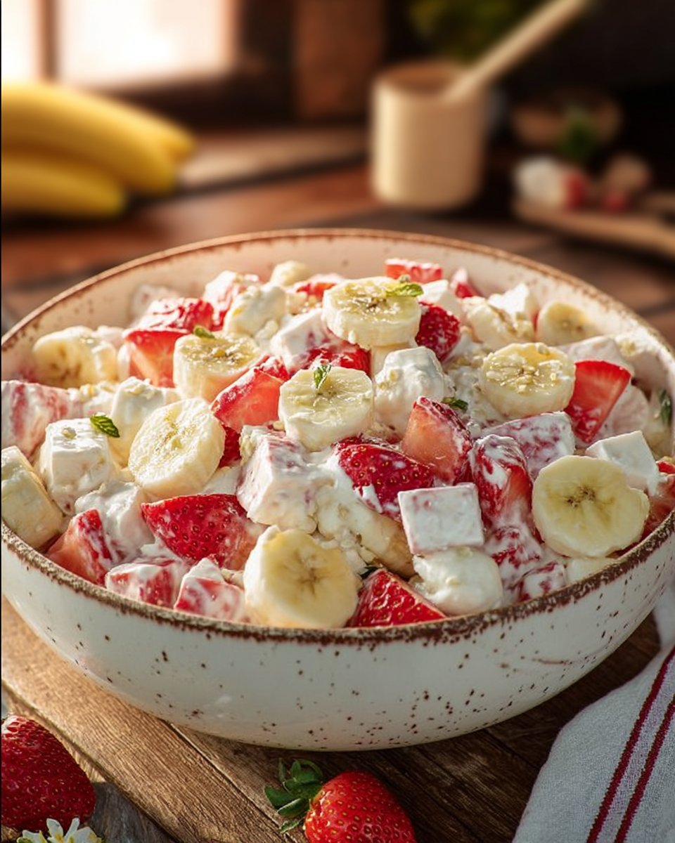 Strawberry Banana Cheesecake Salad