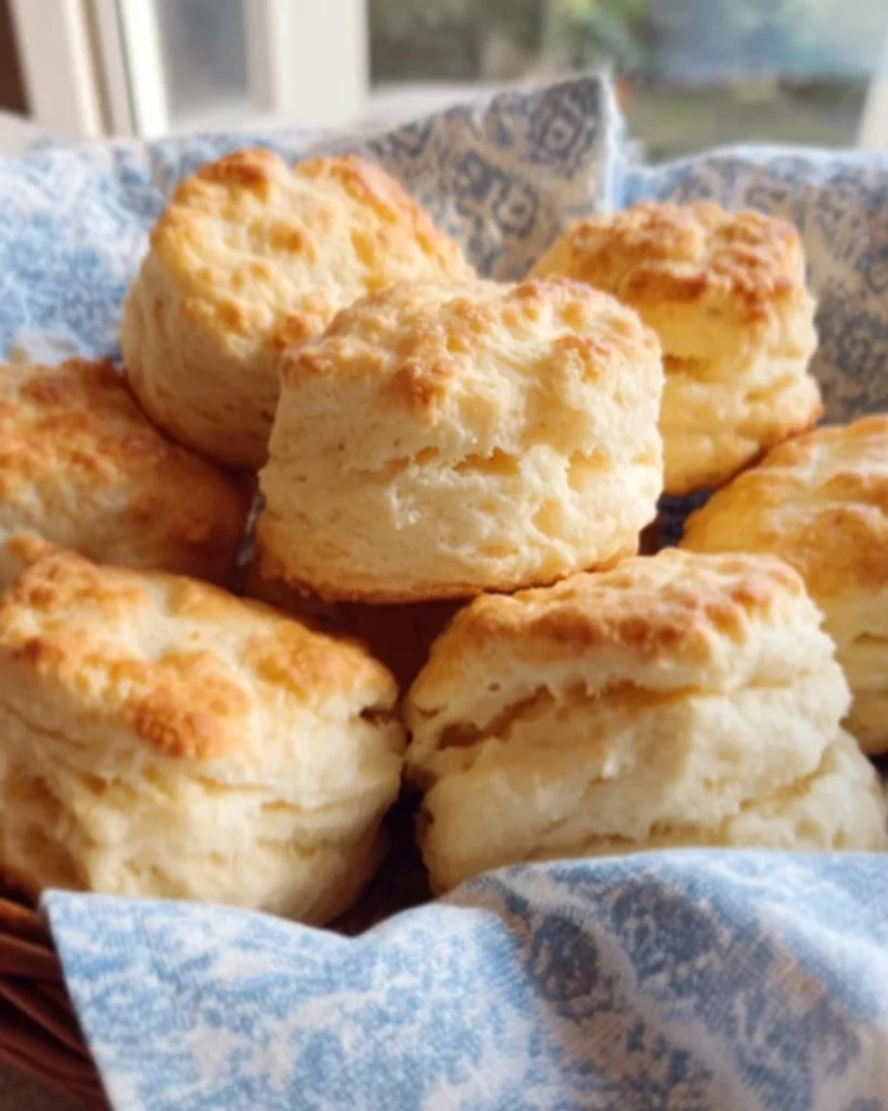 Freshly baked Paula Deen buttermilk biscuits served with butter.