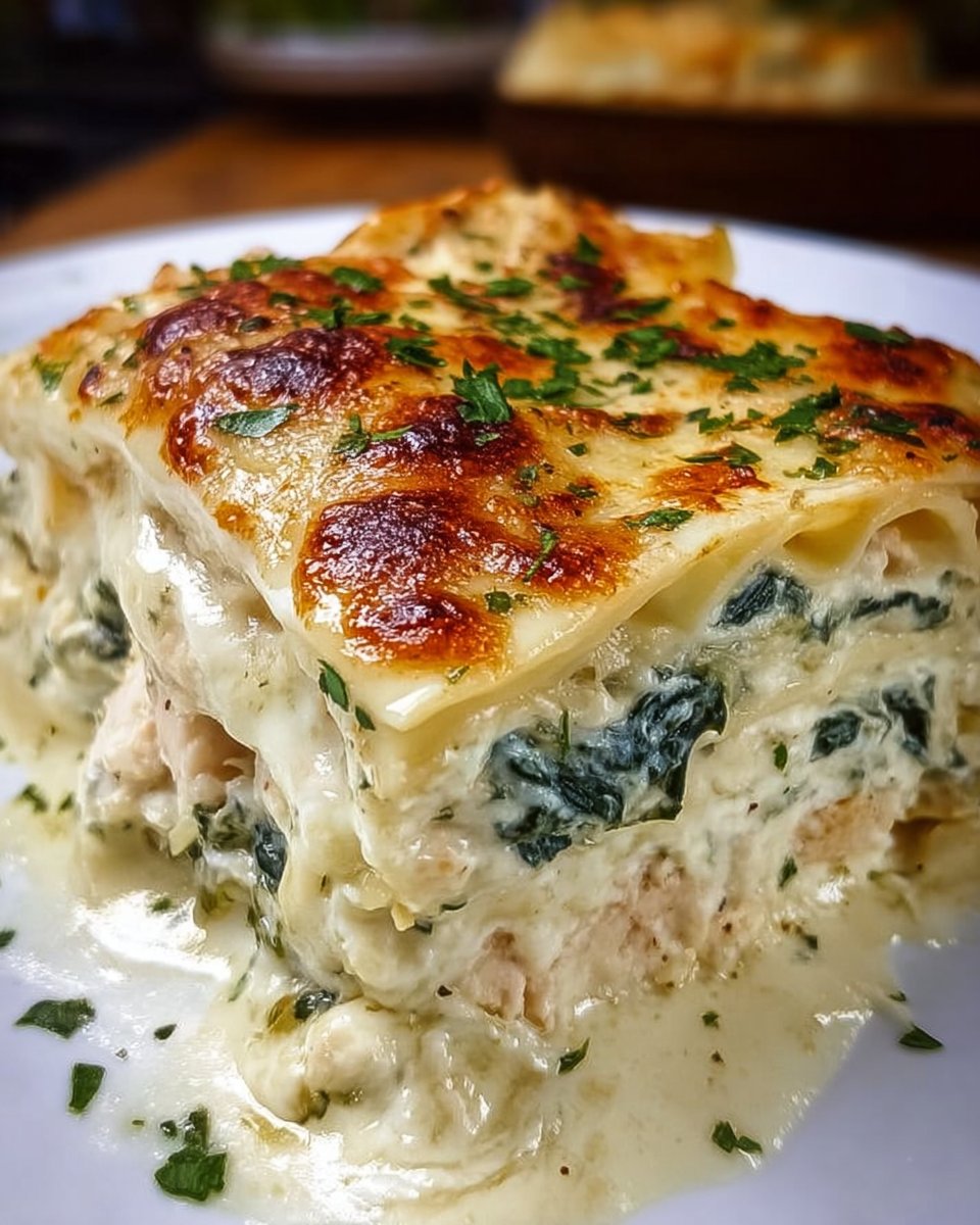 Cheesy White Sauce Chicken Lasagna