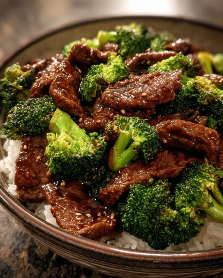 Slow cooker beef and broccoli dish with tender beef and vibrant broccoli