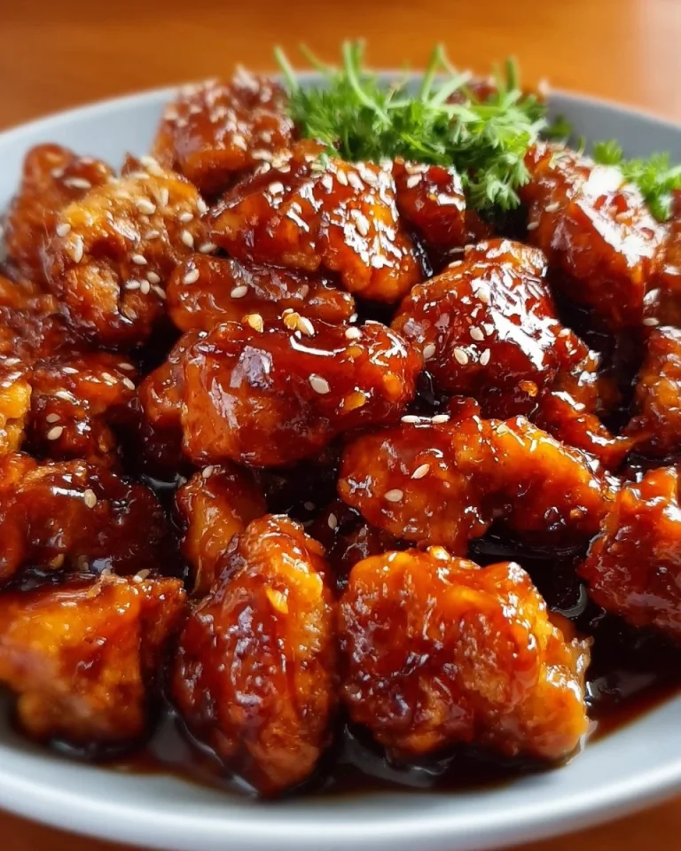 Delicious Slow Cooker Sticky Honey Chicken served on a plate with rice and vegetables.