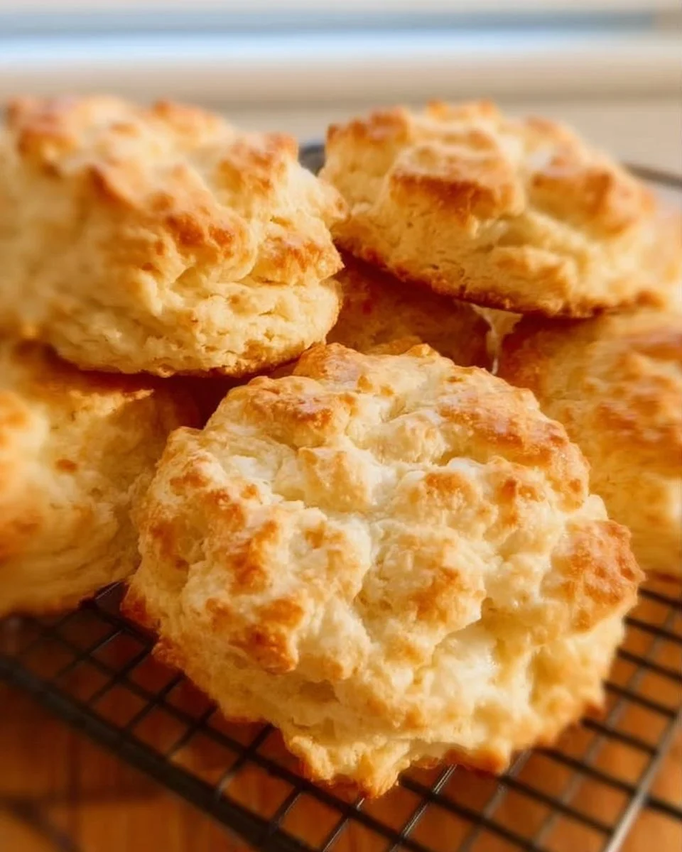 Delicious homemade sour cream biscuits fresh out of the oven