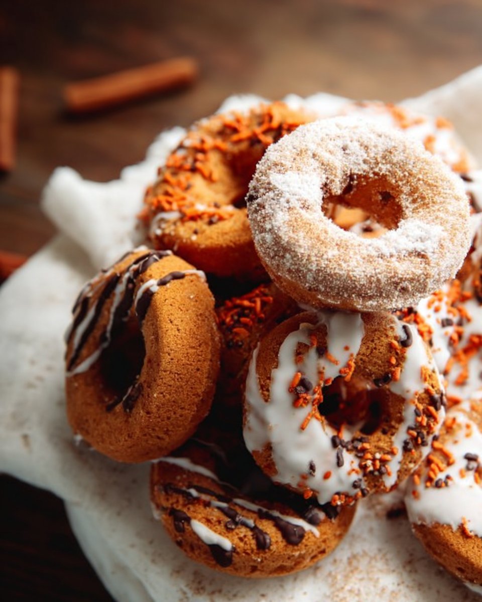 Pumpkin Spice Donuts (3 Ingredient Cake Mix Recipe)