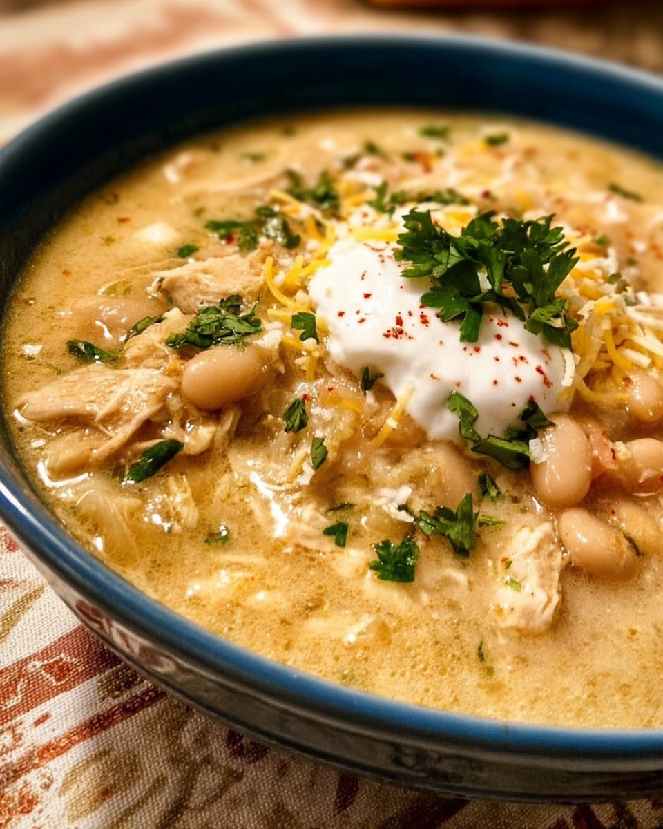 Crockpot Creamy White Chicken Chili