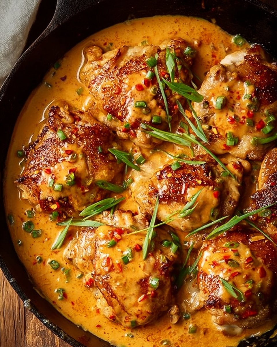 Skillet Bang Bang Chicken Thighs