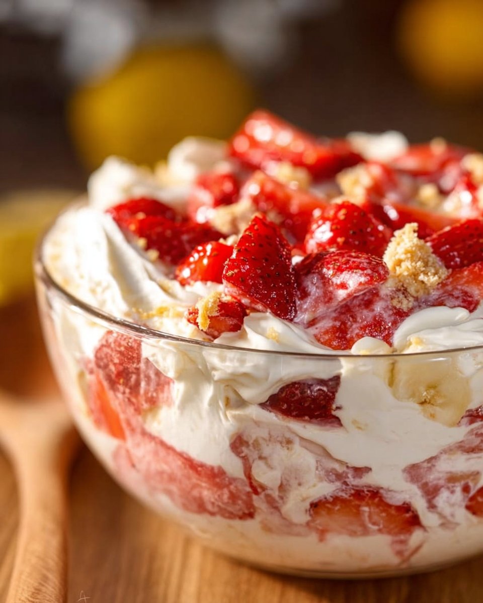 Homemade Strawberry Banana Cheesecake Salad
