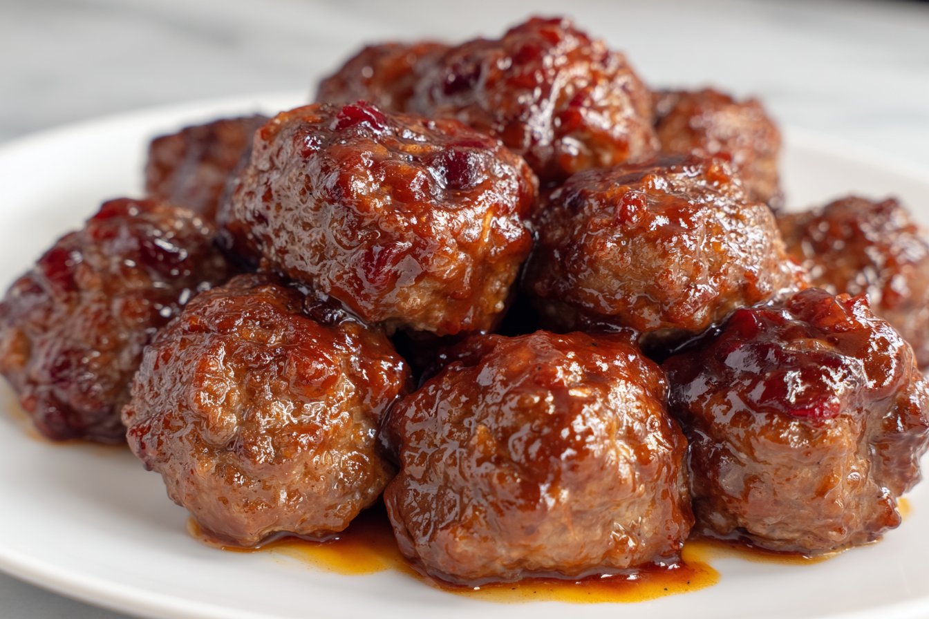 Sweet and Spicy Cranberry Orange Meatballs
