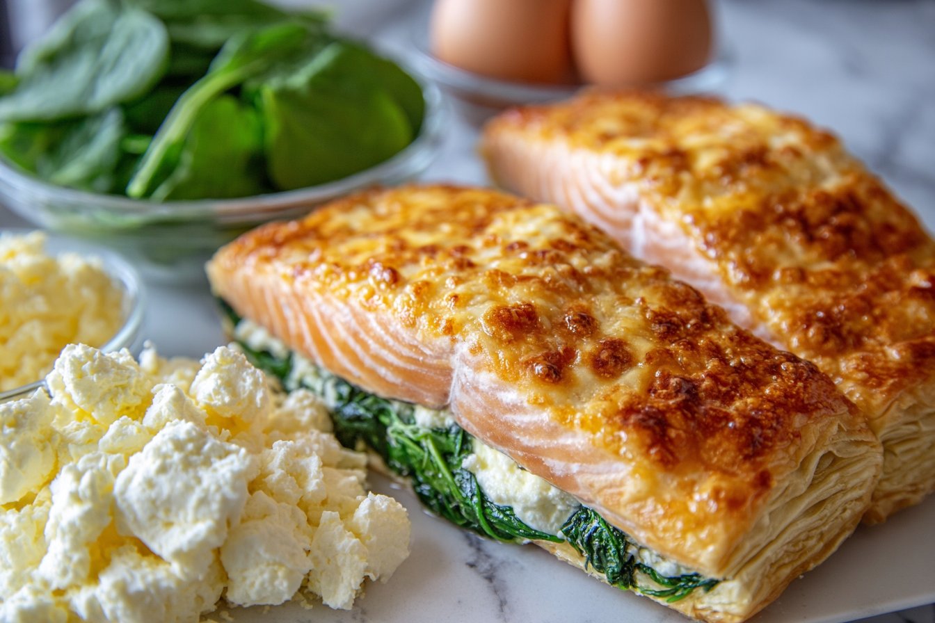 Spinach and Cheese Salmon Wellington