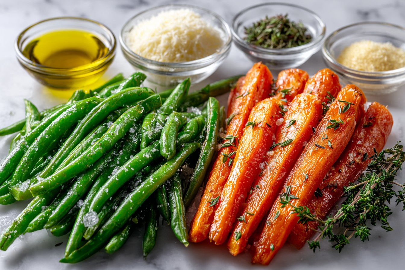 Crispy Roasted Carrots and Green Beans