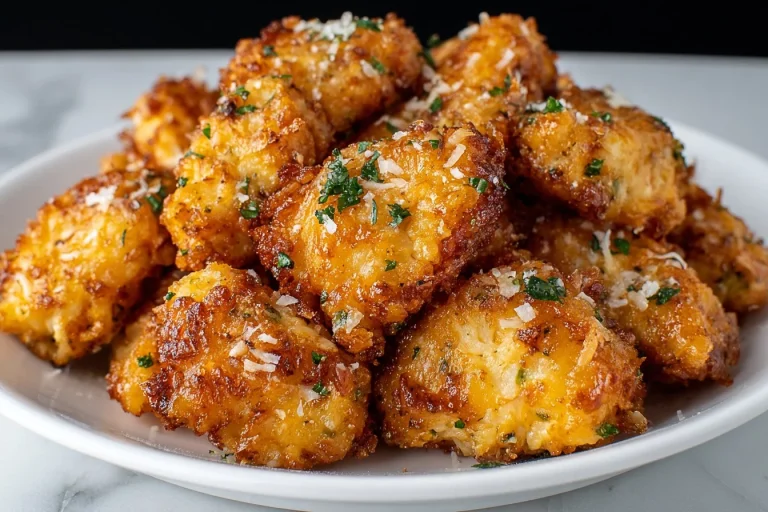 Homemade Chicken and Broccoli Nuggets served with a dipping sauce