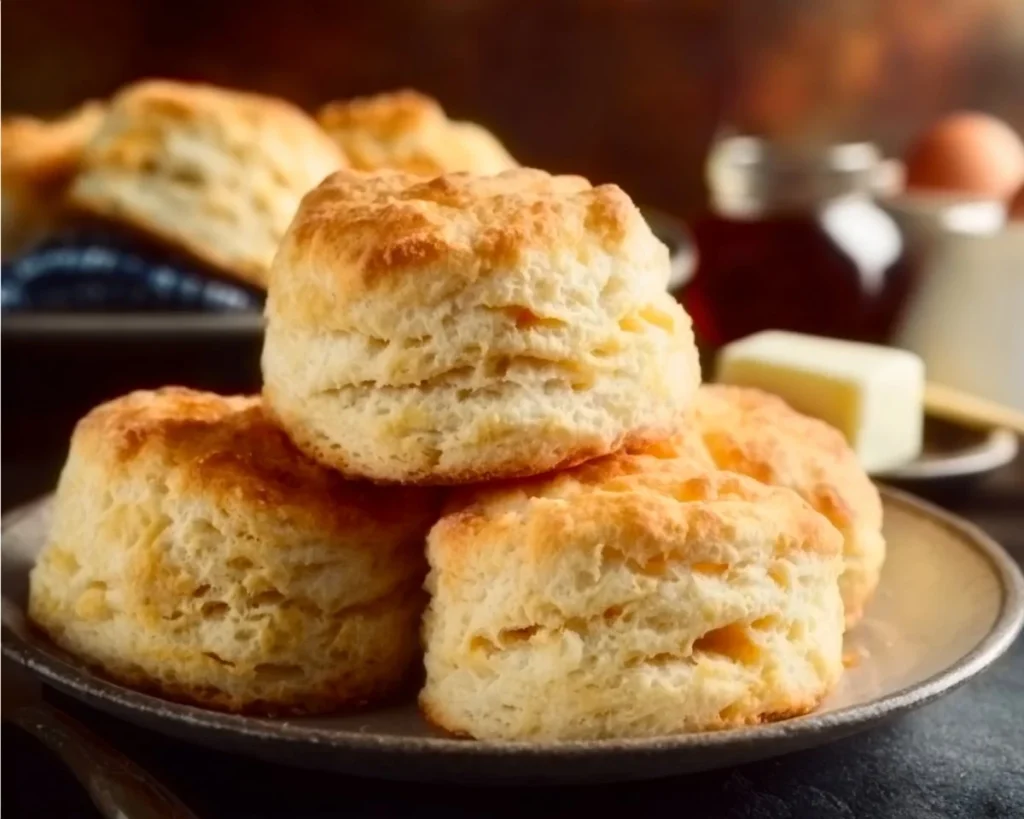 Freshly baked easy homemade biscuits ready to enjoy