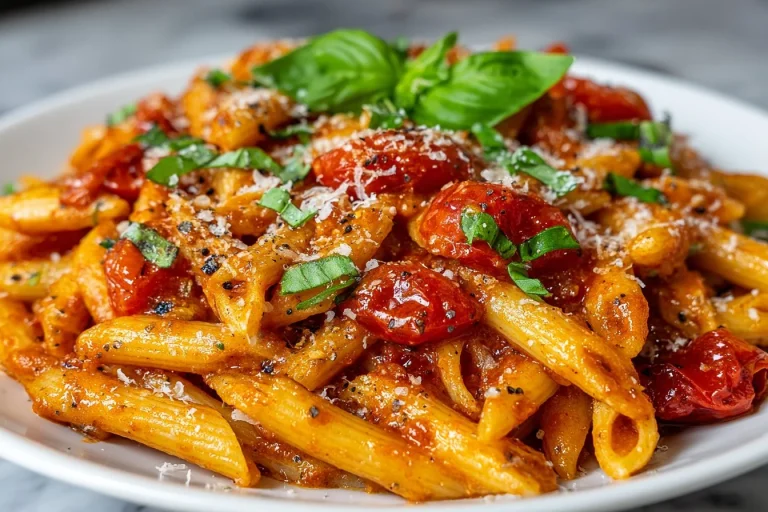 Delicious one pot creamy tomato pasta ready to serve