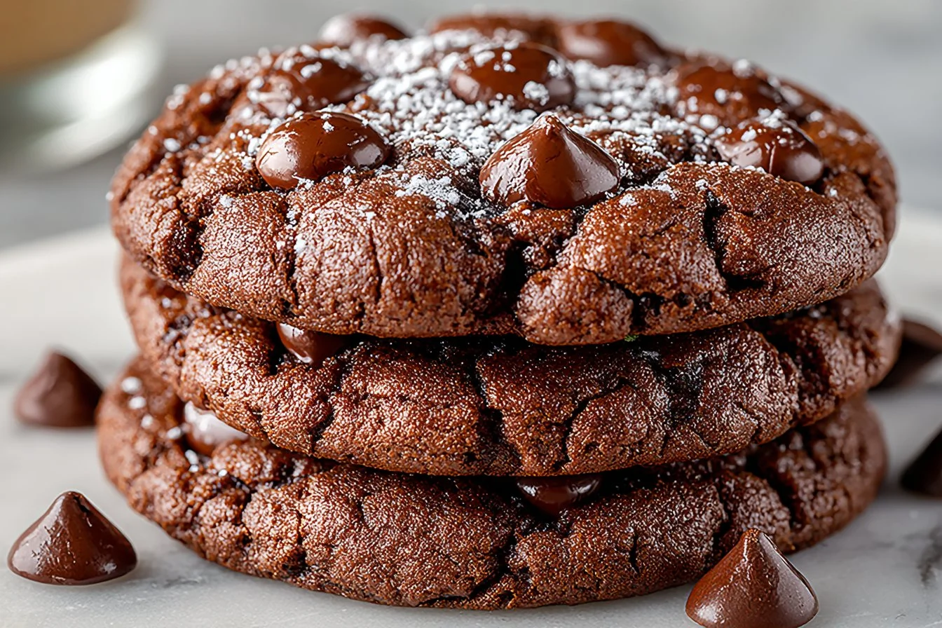 Plate of Mexican hot chocolate cookies topped with cocoa and spices