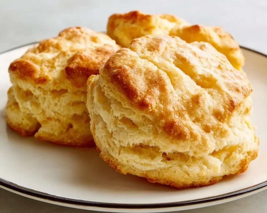 Deliciously fluffy sour cream biscuits fresh from the oven.