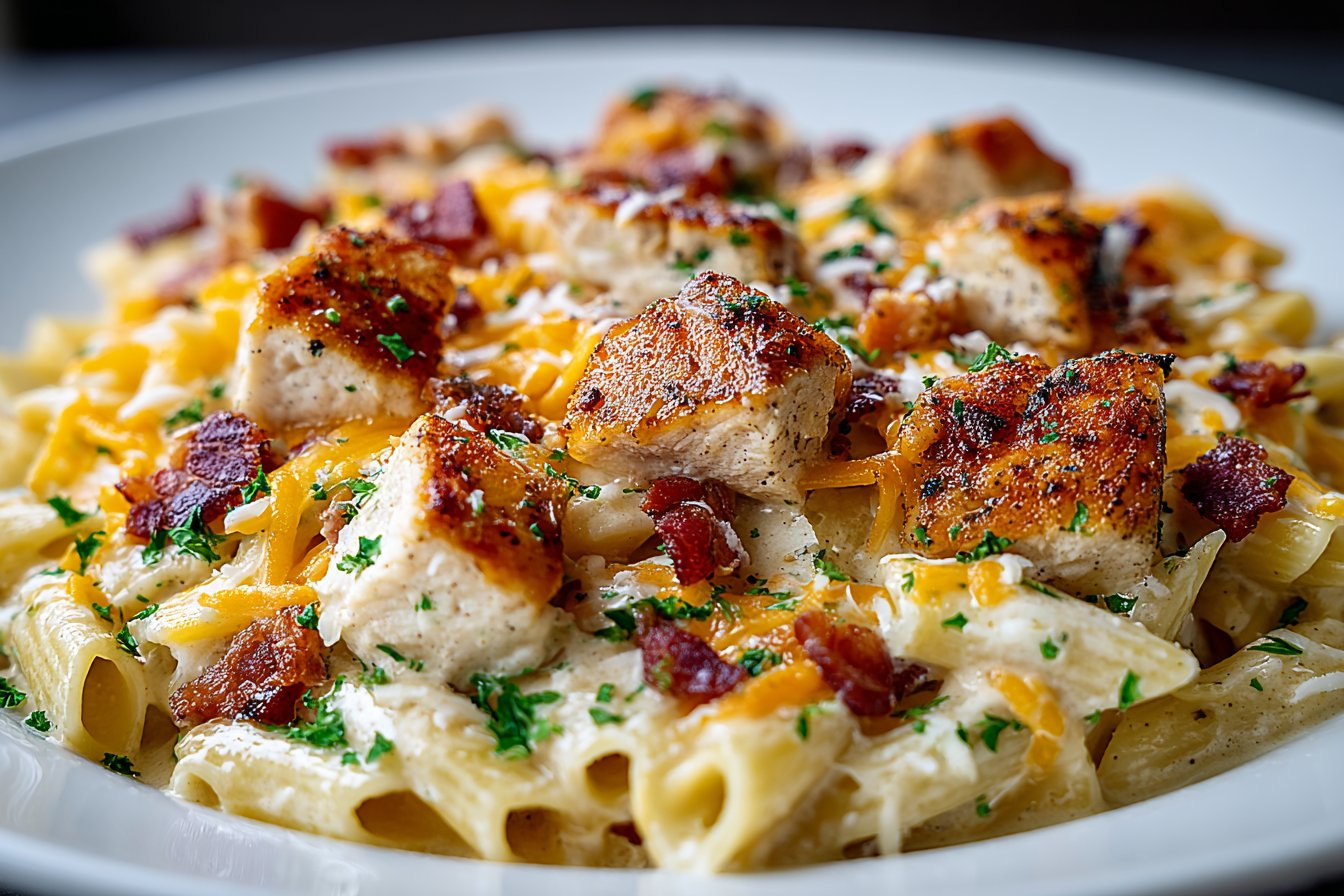 Creamy Chicken Bacon Ranch Pasta