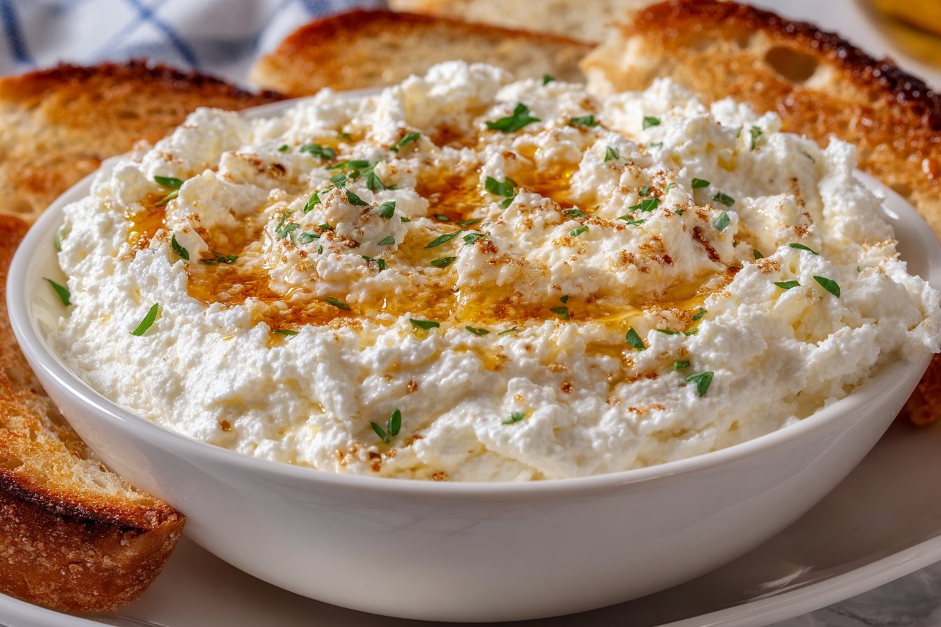 Delicious Ricotta Dip with Hot Honey