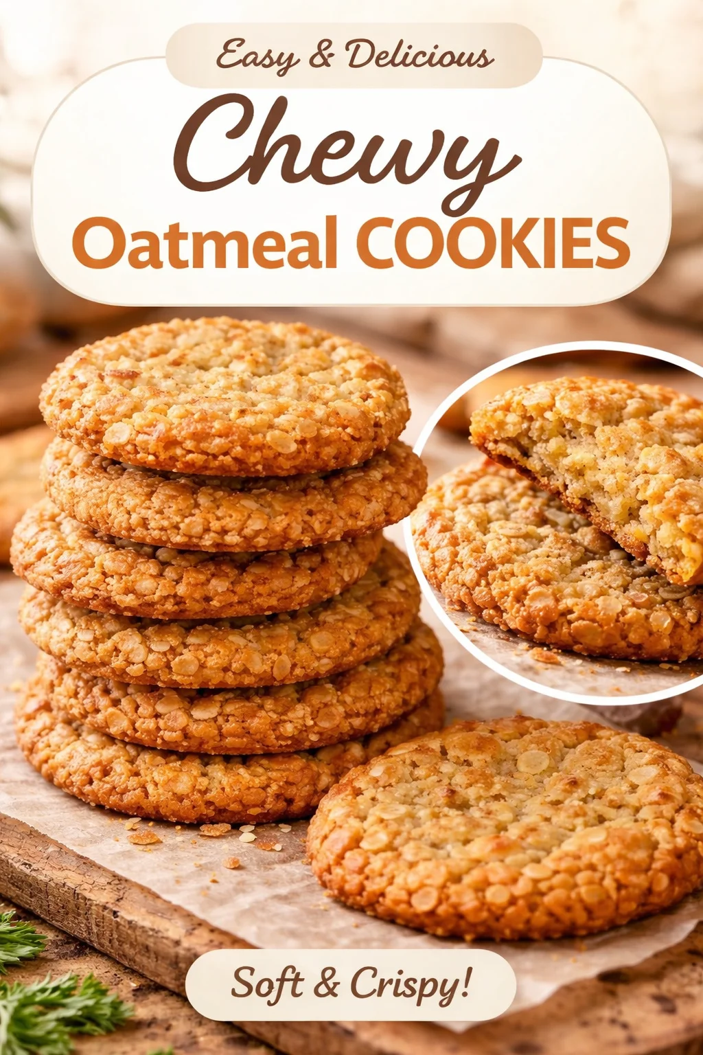 4-Ingredient Crispy Coconut Oat Cookies