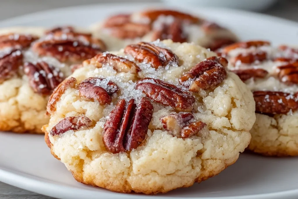 Delicious Butter Pecan Cookies with nuts and buttery flavor on a plate