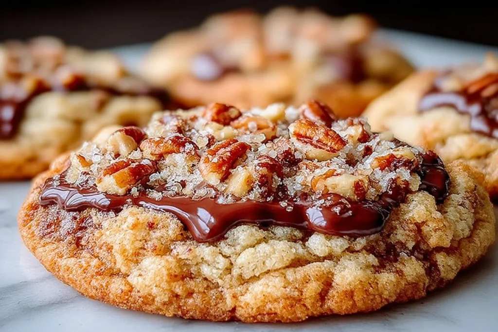 Butterscotch Crunch Cookies displayed on a plate with a rustic background