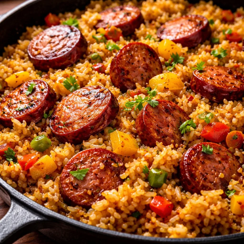 Cajun Sausage and Rice Skillet