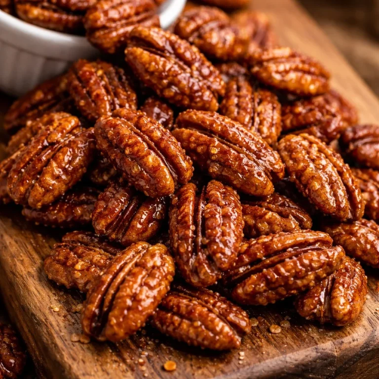 Bowl of delicious homemade candied pecans ready to be served