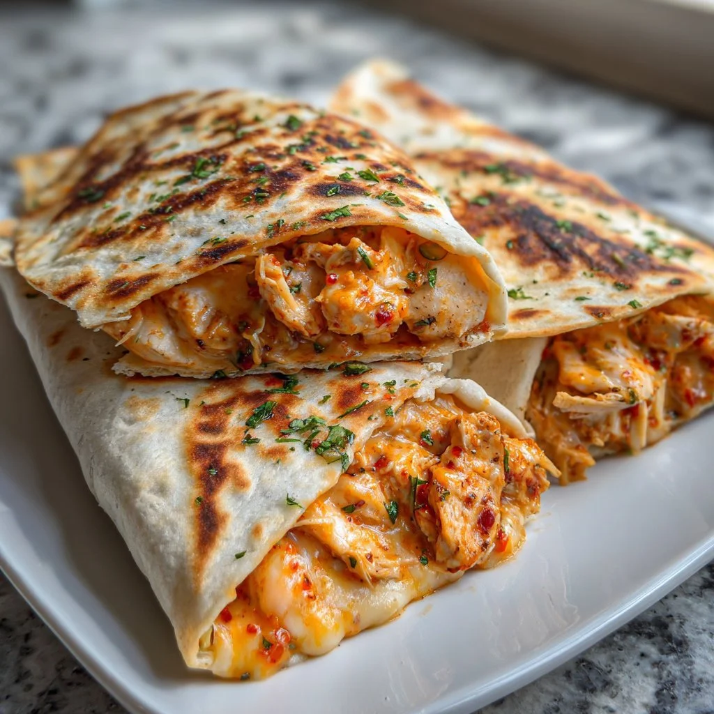 Cheesy Garlic Chicken Wraps